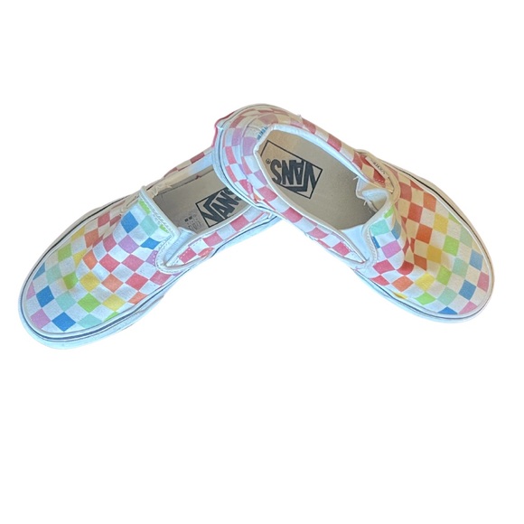 EUC Van’s Rainbow checkered slip on shoes - Picture 2 of 8
